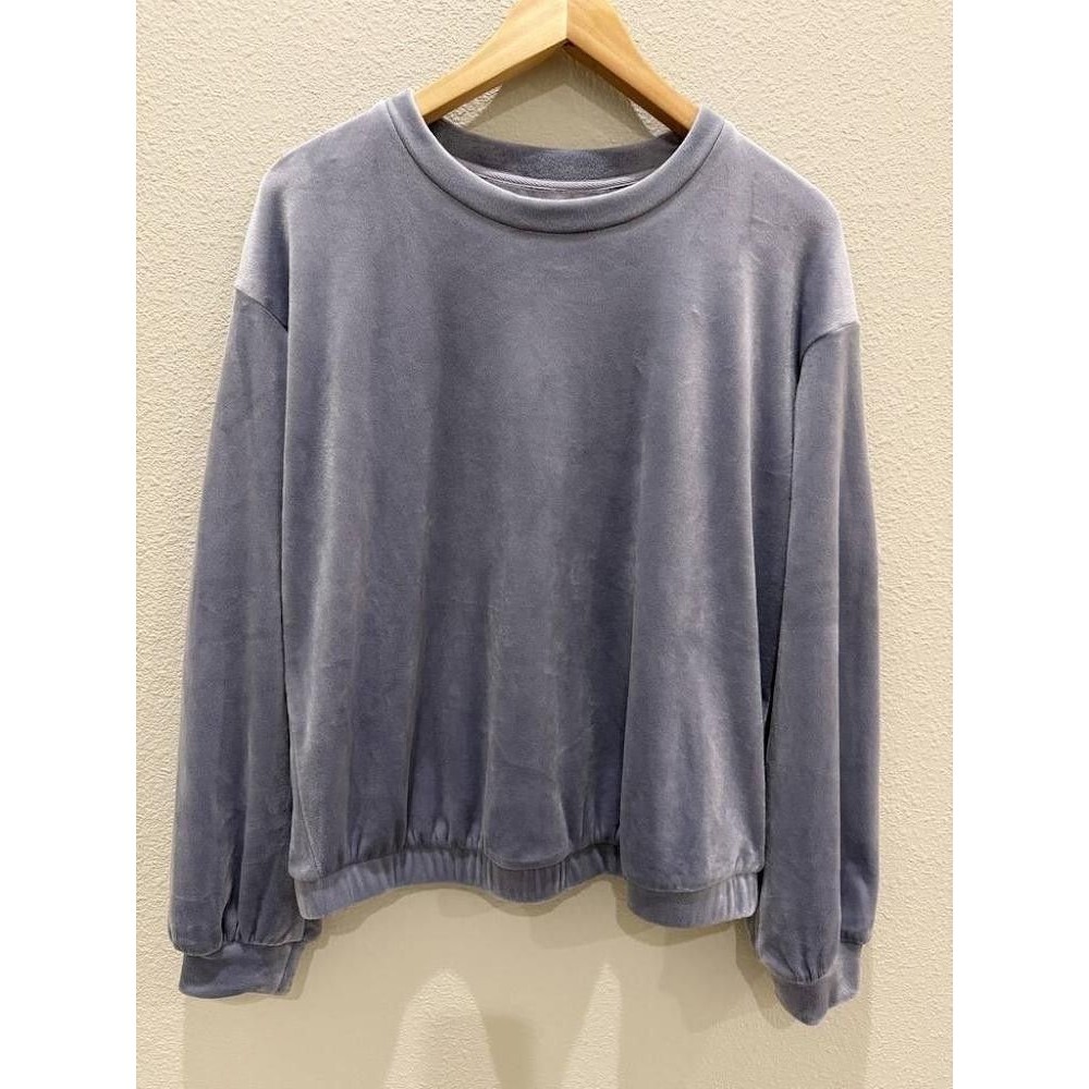 UGG Shanara Velvet Fleece Crewneck Sweater M Cloud Gray